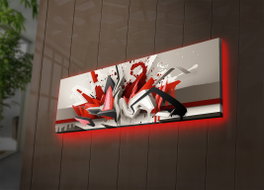 Wallity Lienzo Decorativo Iluminado con LEDs 30x90 cm Multicolor